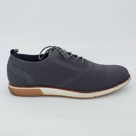 Jabasic Mens Sneakers Gray White Low Top Lace Up Knit‎ 10M - Picture 1 of 10
